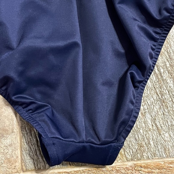 MagicSuit Navy Blue Ruched One Piece Bathing Swimsuit Women’s Size 12 - Picture 11 of 14